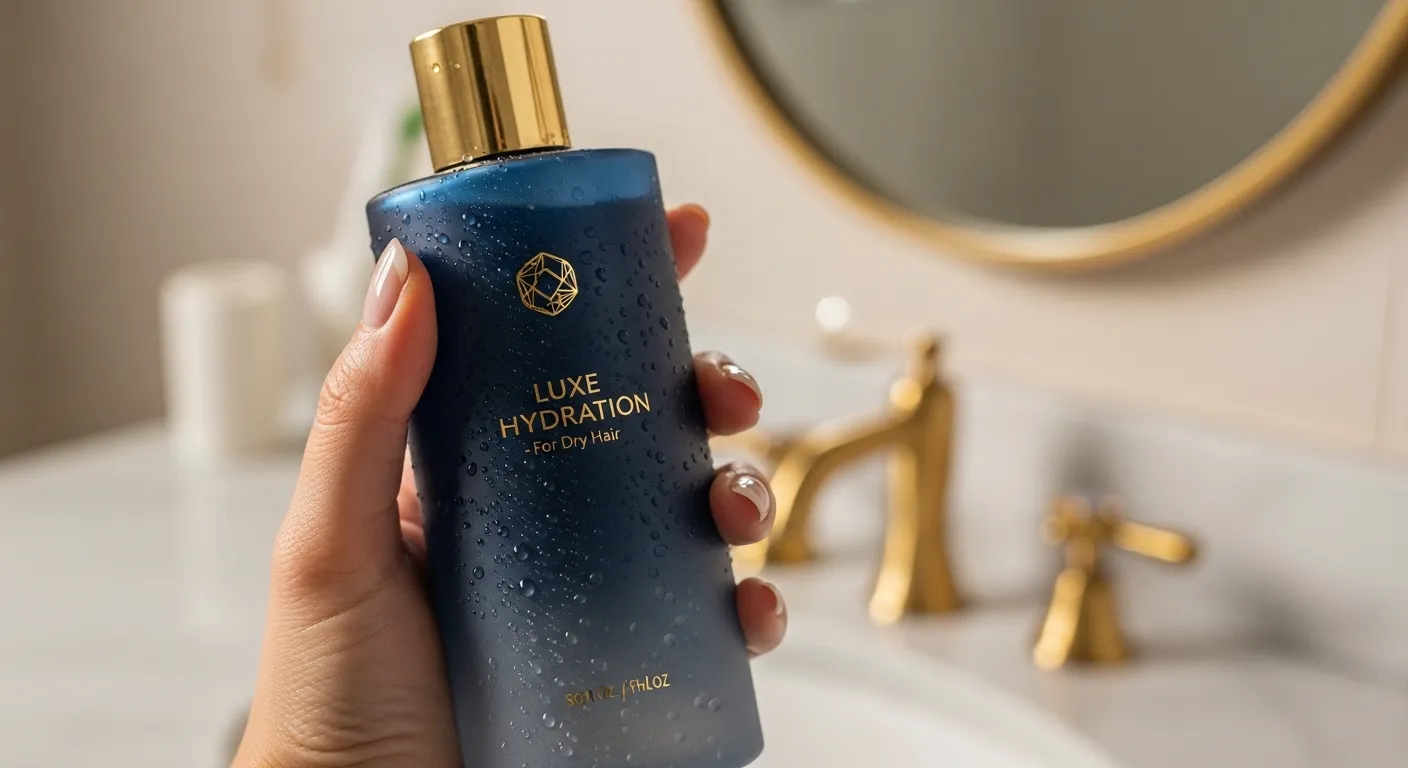 Mulher aplicando shampoo para cabelo seco com rotina de hidratação capilar completa