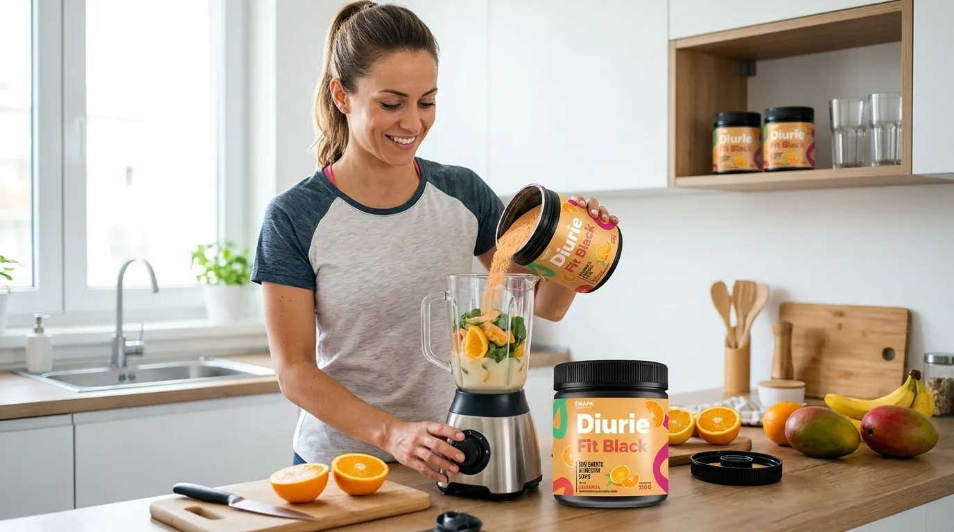 Diuriefit Black composição ingredientes naturais em pó para reduzir inchaço e retenção de líquidos